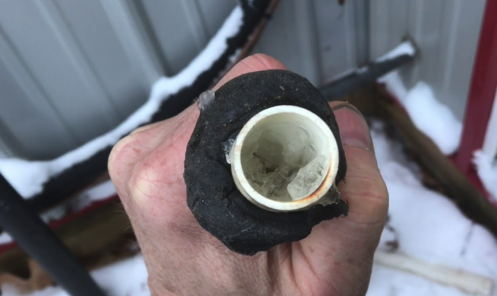 Frozen condensate drain causing pan overflow